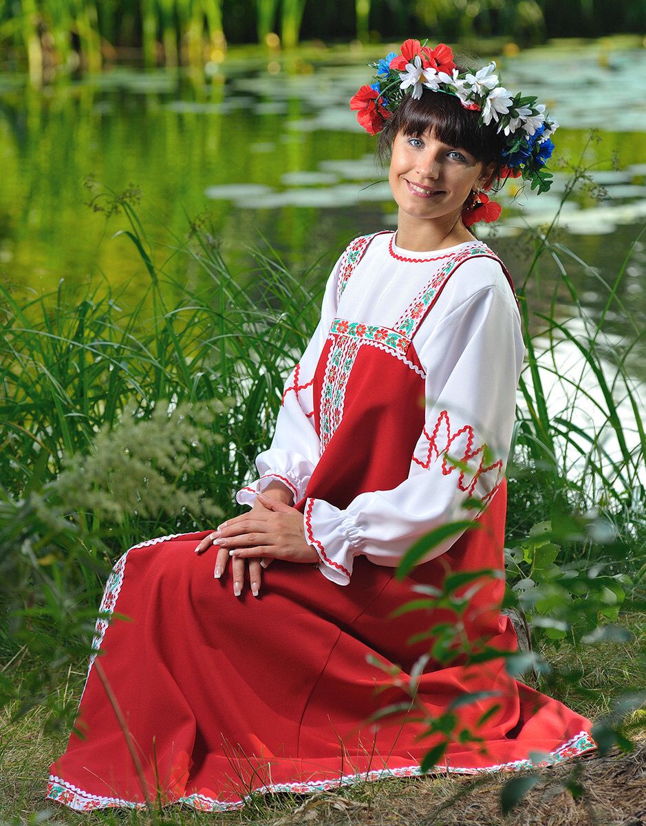 Beautiful girl Girls in Slavic costumes in Denver